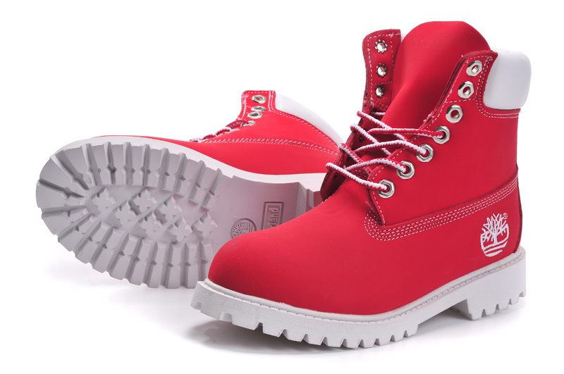 timberland rouge et blanche femme